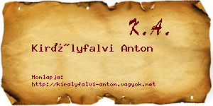 Királyfalvi Anton névjegykártya